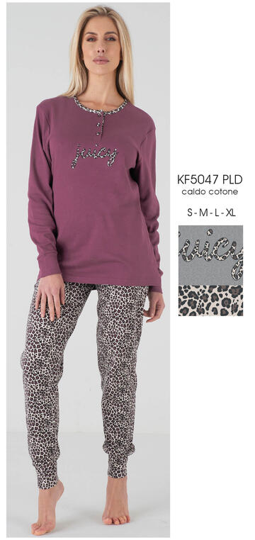ART. KF5047 PLD- pigiama donna m/l interlock kf5047 pld - Fratelli Parenti